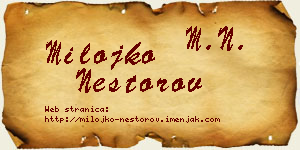 Milojko Nestorov vizit kartica